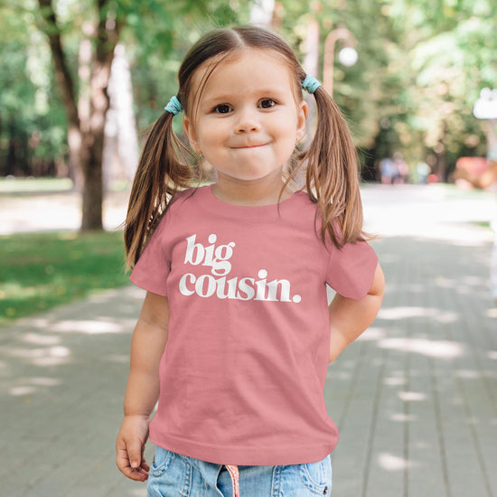 Product details and fabric information for Bold Big Cousin kids tee