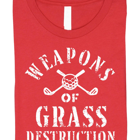 Back view of Weapons of Grass Destruction golf shirt