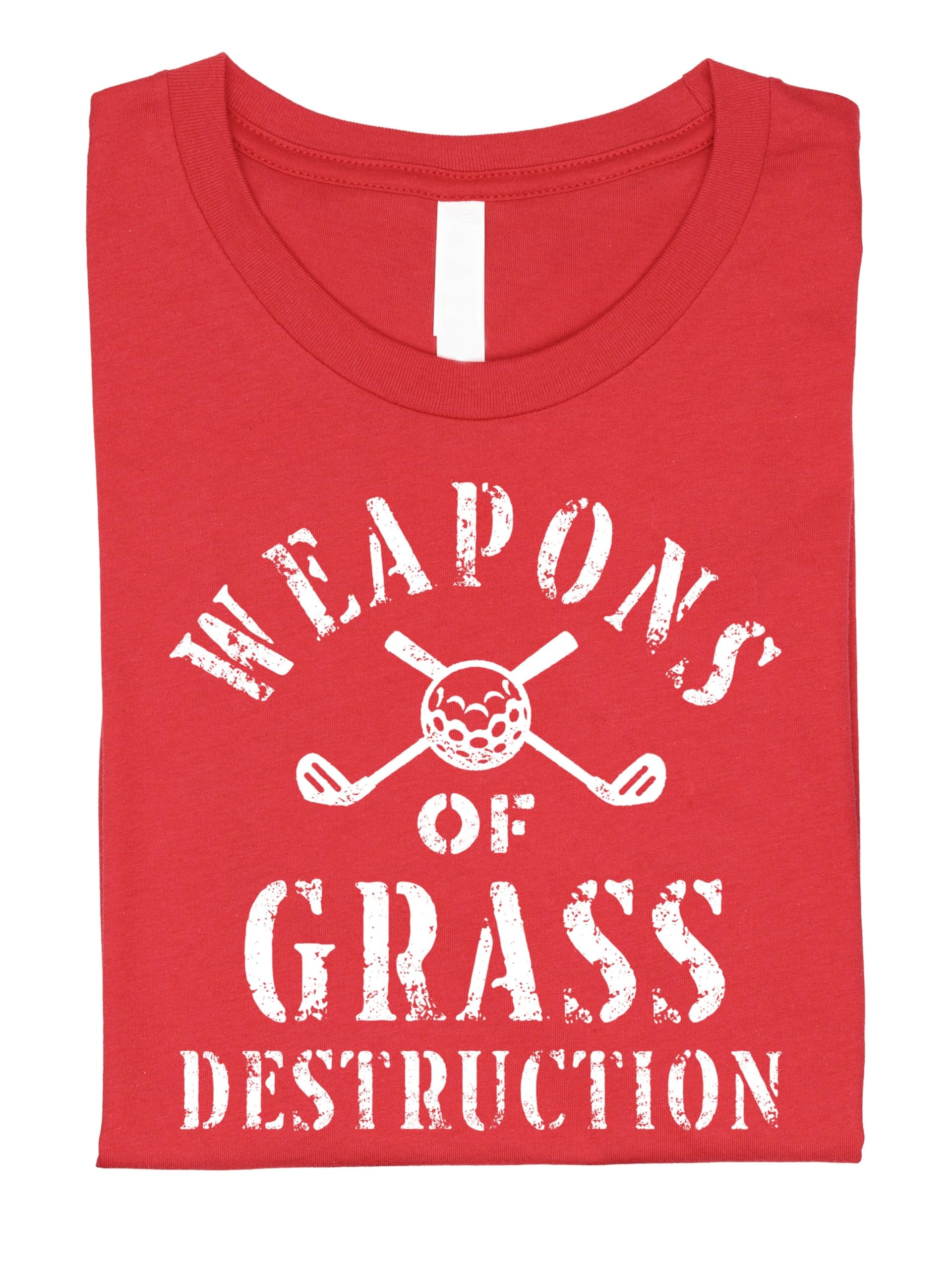 Back view of Weapons of Grass Destruction golf shirt