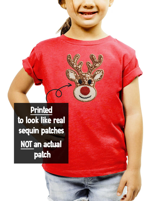 Christmas Reindeer Shirt for Girls | Holiday Graphic Tee