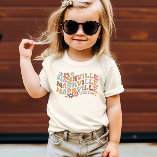 Nashville Tennessee graphic tee styled casually for women and teens