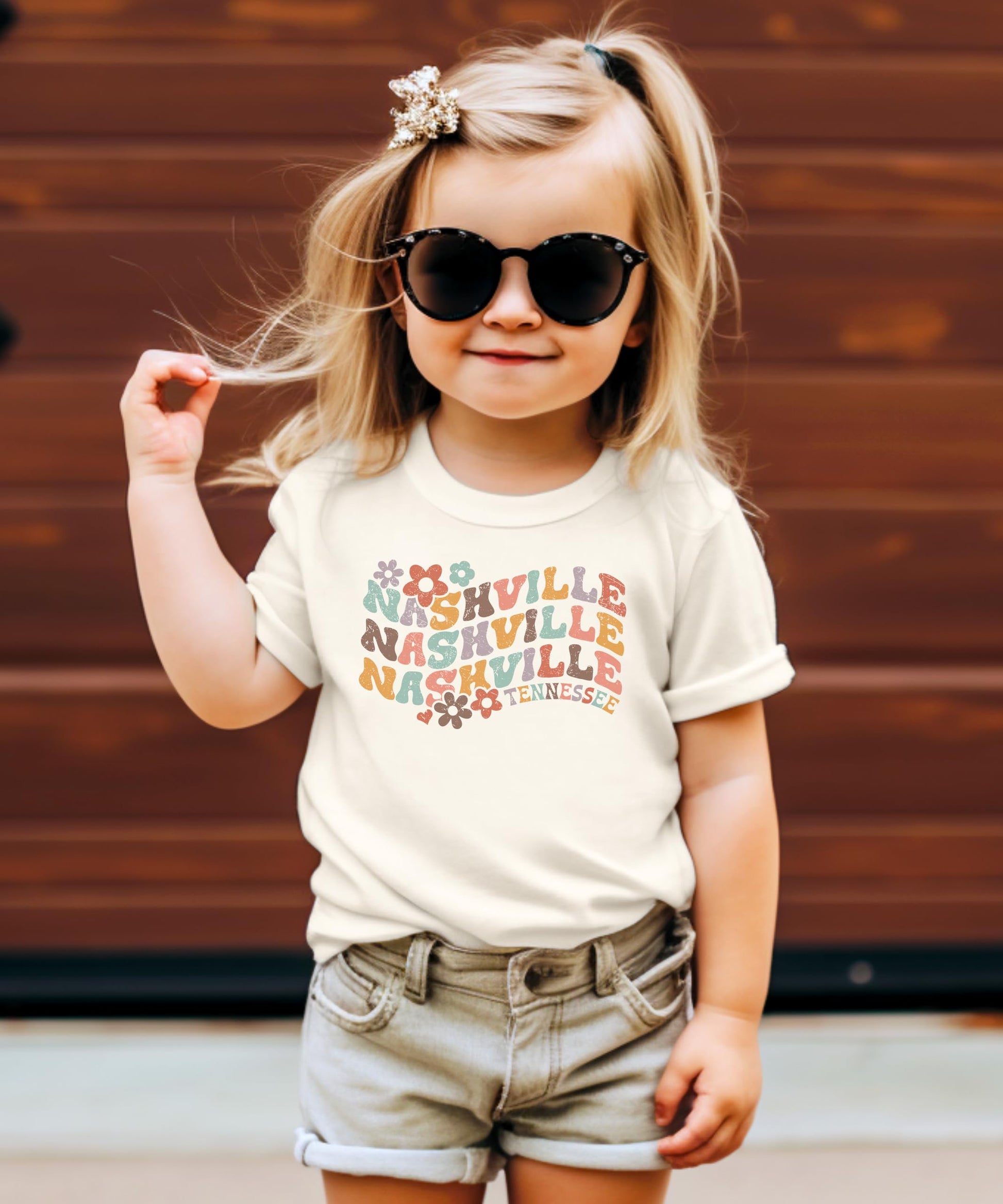 Nashville Tennessee graphic tee styled casually for women and teens