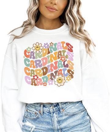 Retro Cardinals Sweatshirt School Pride Sweater for Adults and Teens