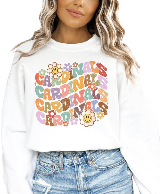 Retro Cardinals Sweatshirt School Pride Sweater for Adults and Teens