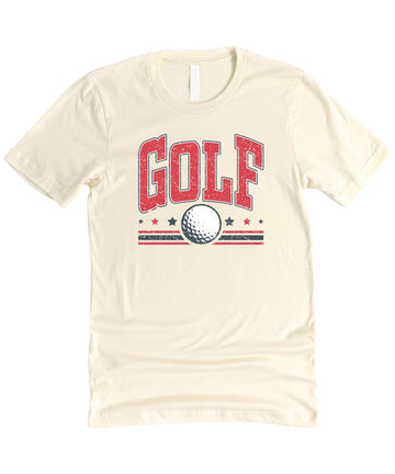 Red White & Blue Golf Ball Stars Men's Graphic Tee