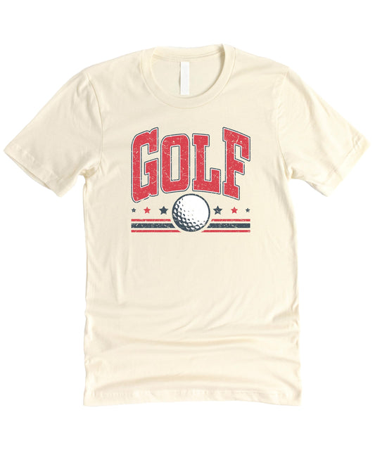 Red White & Blue Golf Ball Stars Men's Graphic Tee