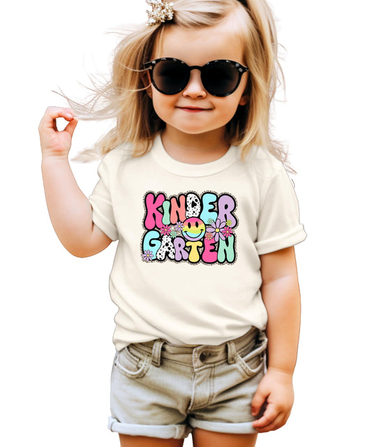 Trendy Kindergarten Shirt for Girls Retro Vintage Outfit for First Day of School
