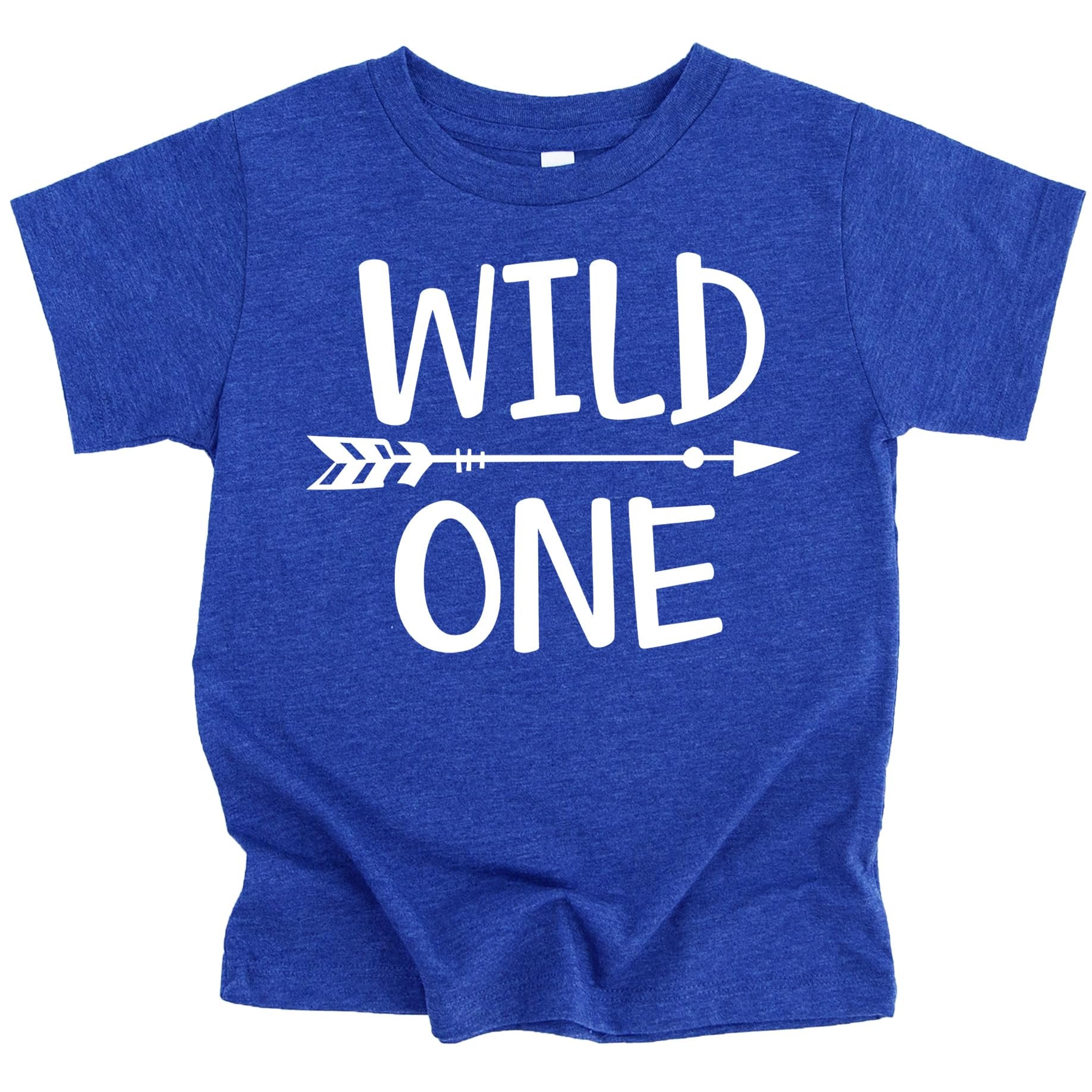 First birthday outfit shirt featuring Wild One text and decorative arrows