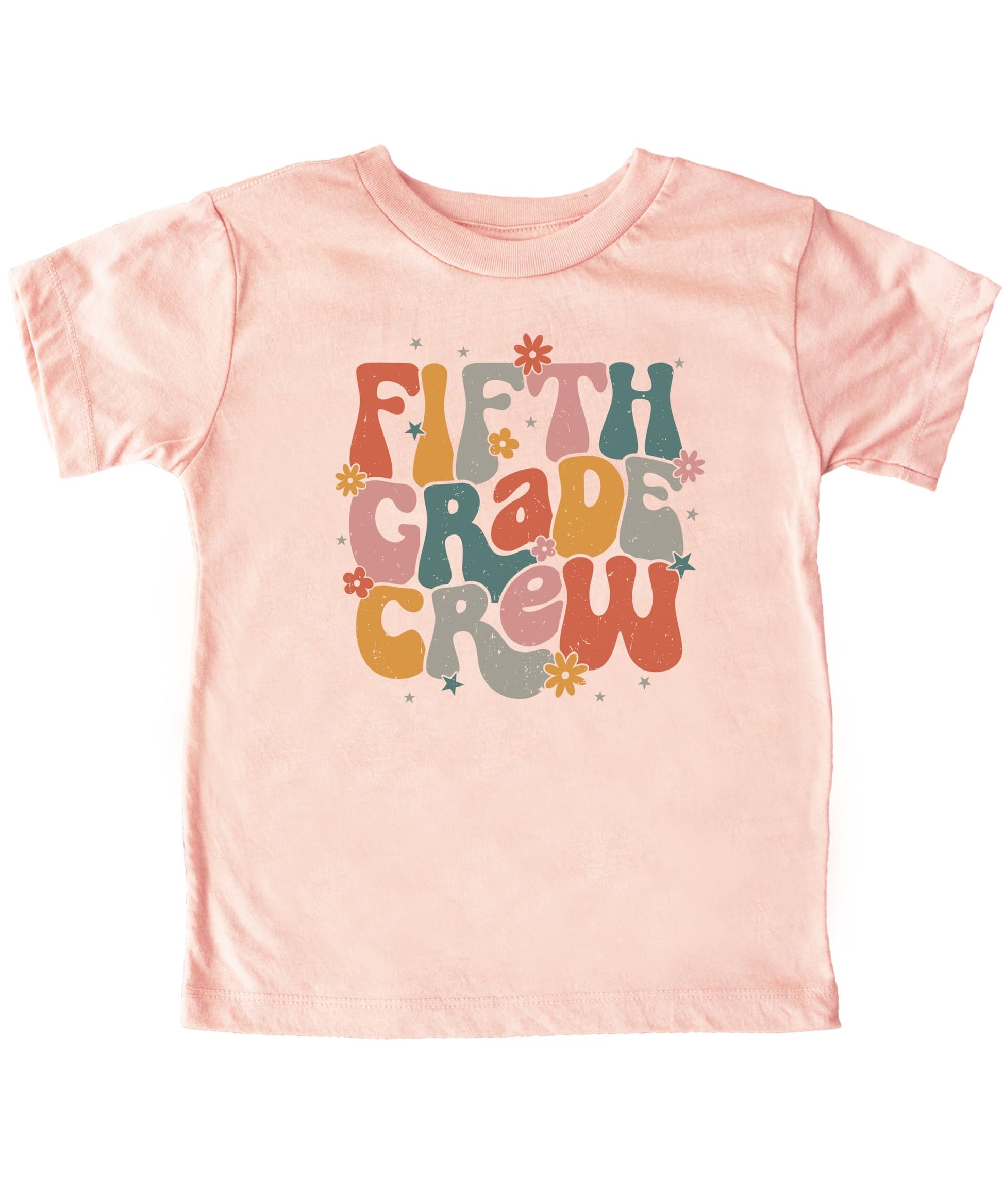 Peach second grade retro vintage school shirt displayed on flat surface