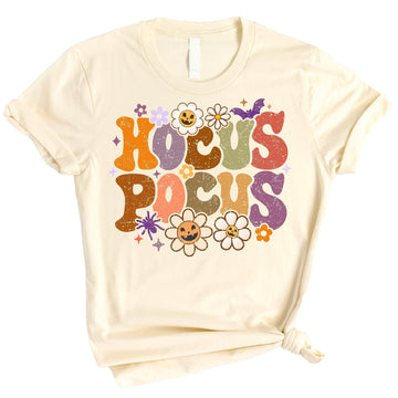 Groovy Hocus Pocus Halloween Matching Shirts for Girls and Women Peach Shirt Youth Large