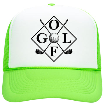 Golf Trucker Hat for Men & Women Golfers Foam Front Classic 5 Panel Mesh Snapback