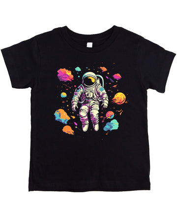 Trendy Astronaut T-Shirt for Men and Youth Boys Space Themed Graphic Tee Black Shirt Adult Small