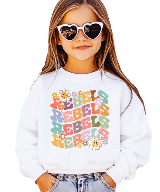 Retro Rebels Sweatshirt Sports Season Sweater for Adults, Youth and Teens