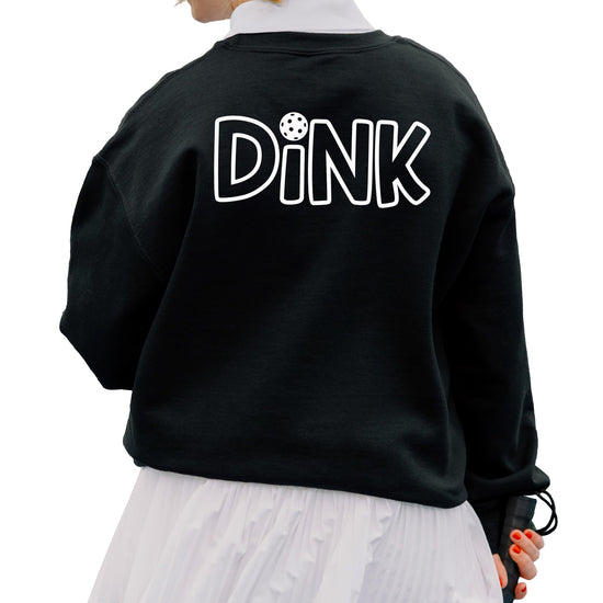 Side or back view of unisex red pickleball graphic sweatshirt