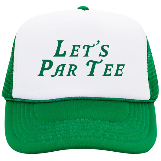Let's Par Tee Trucker Hat for Men & Women Golf Foam Front Classic 5 Panel Mesh Snapback