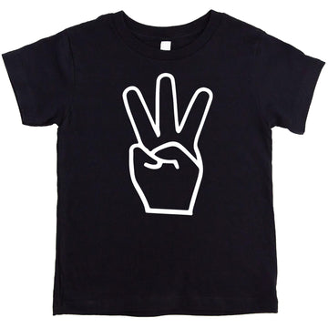 Front view of kids 3rd birthday shirt with bold vintage-style number 3 graphic