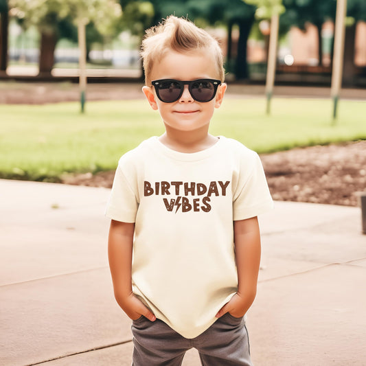 Birthday Vibes Bolt Boy's Birthday Shirt for Kids & Toddlers