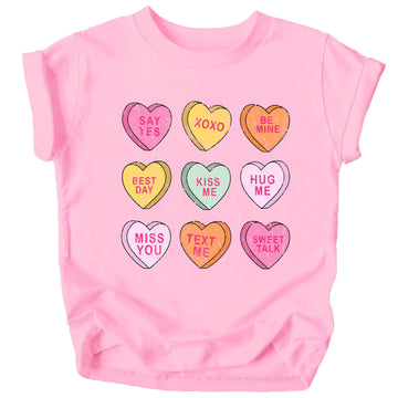 Olive Loves Apple Cute Conversation Hearts Valentine's Day Shirt for Baby and Toddler Youth Girls and Adults