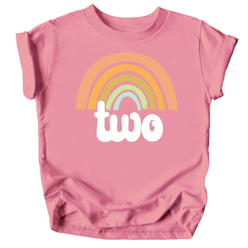 Second Birthday Retro Birthday Shirts Rainbow 2nd Bday Rainbow Outfit Purple Shirt