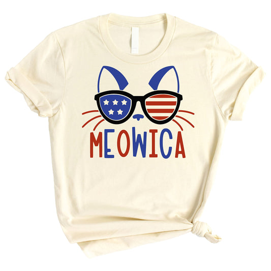 Meowica Kitty Cat 4th of July Matching Family Shirts