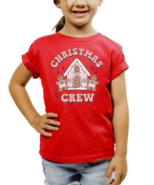 Christmas Crew Gingerbread House T-Shirts for Baby and Toddler Matching Family Fun Outfits