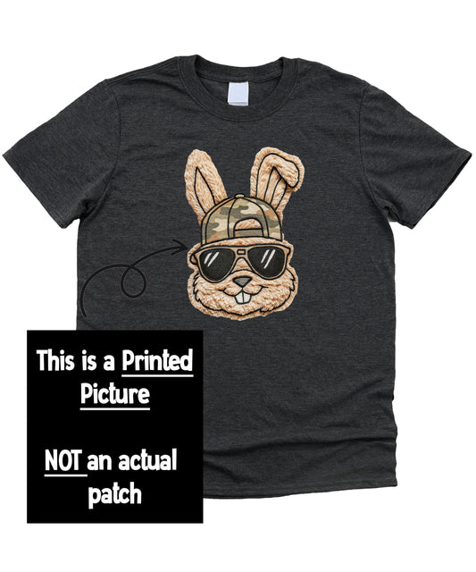 Easter Bunny Camo Hat Graphic Tee for Men