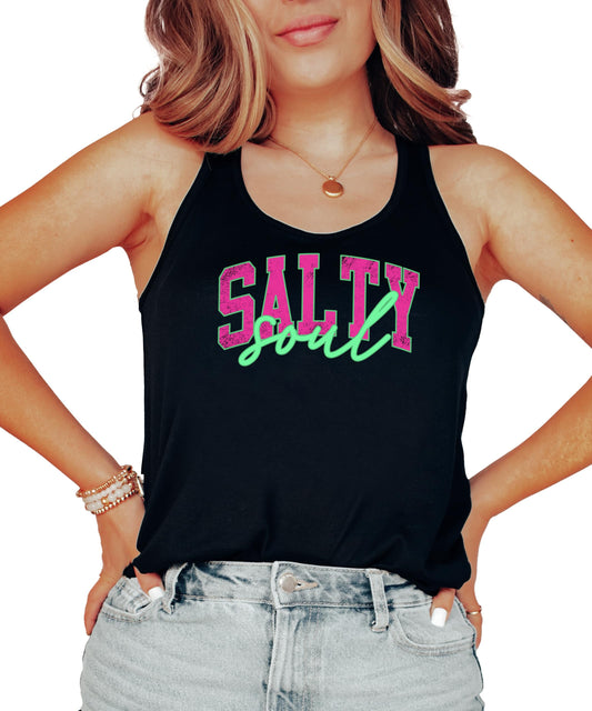 Salty Soul Tank Top for Women Funny Summer Tank Top