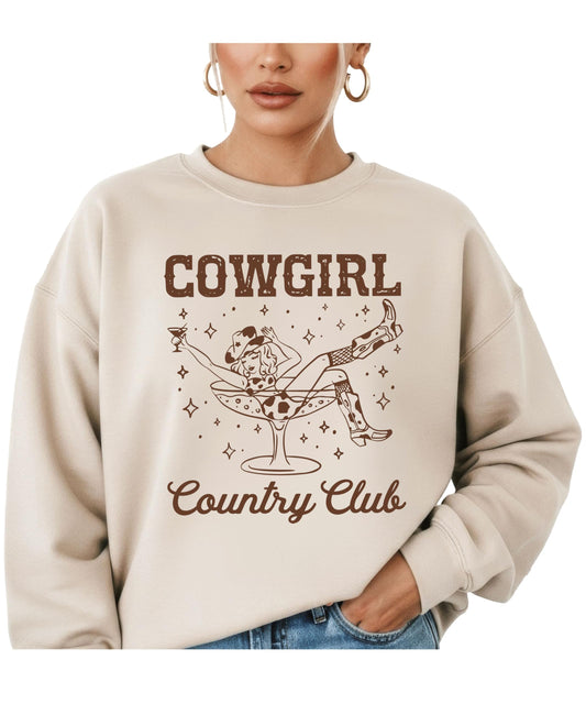 Back or side view of women's western graphic sweatshirt from Olive Loves Apple