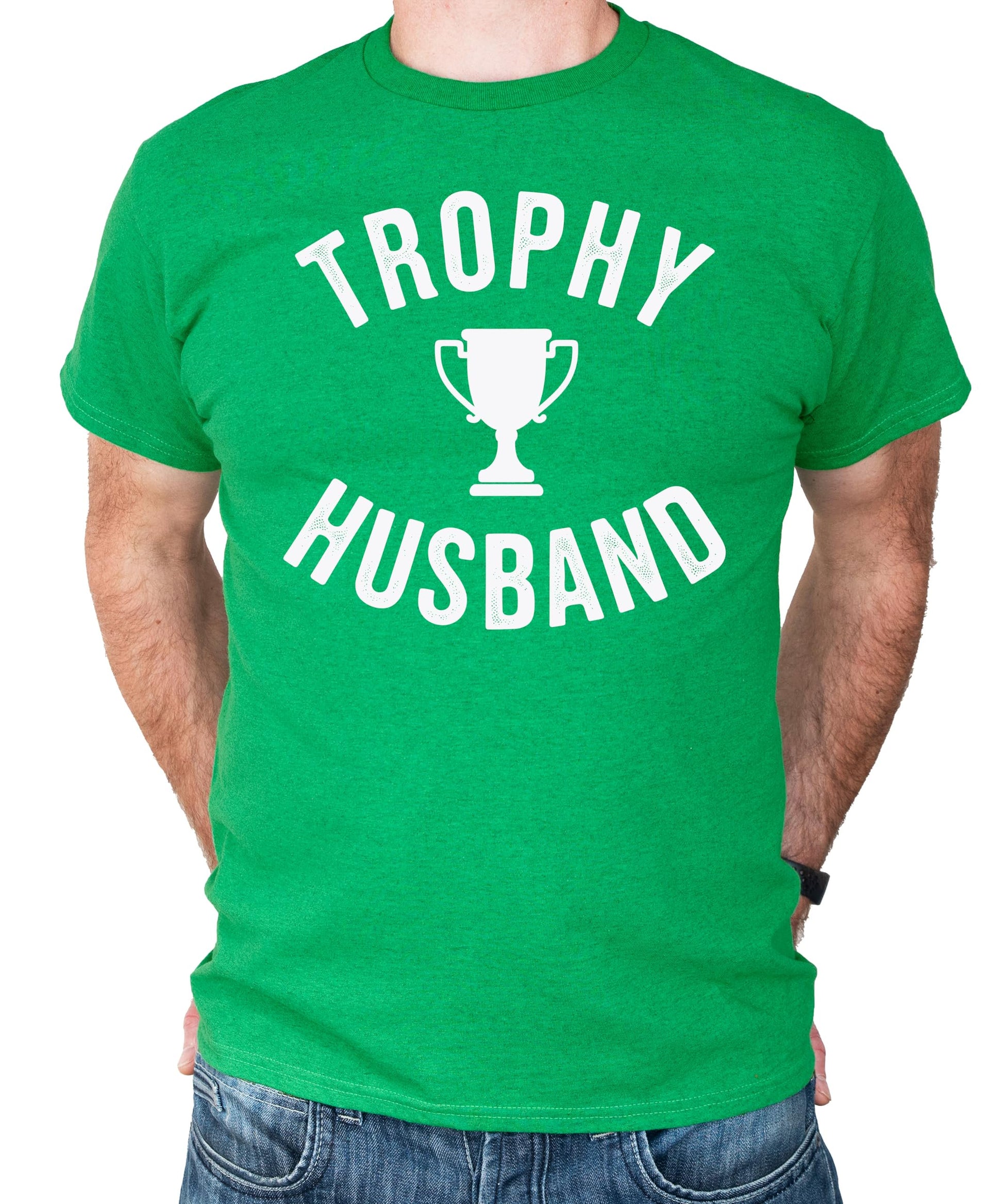 Trophy Husband men's tee shirt front view showing bold graphic design