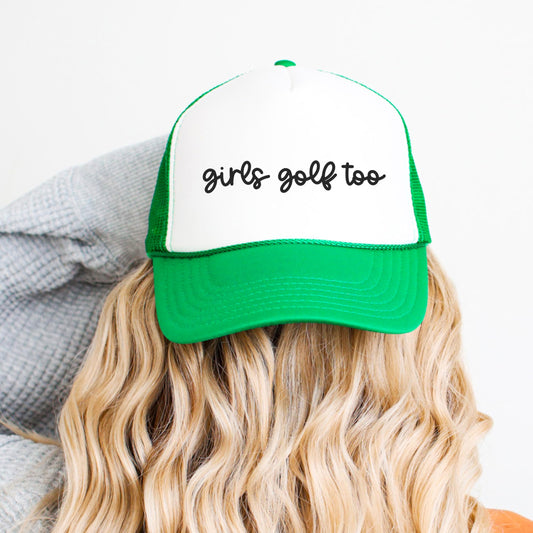 Girls Golf Too Trucker Hat for Women Golf Foam Front Classic 5 Panel Mesh Snapback