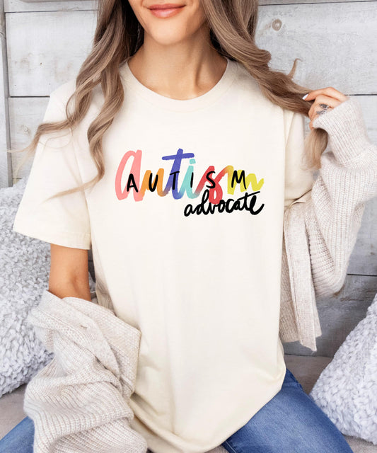 Autism Awareness Shirt for Women Colorful Autistic Advocate Tee