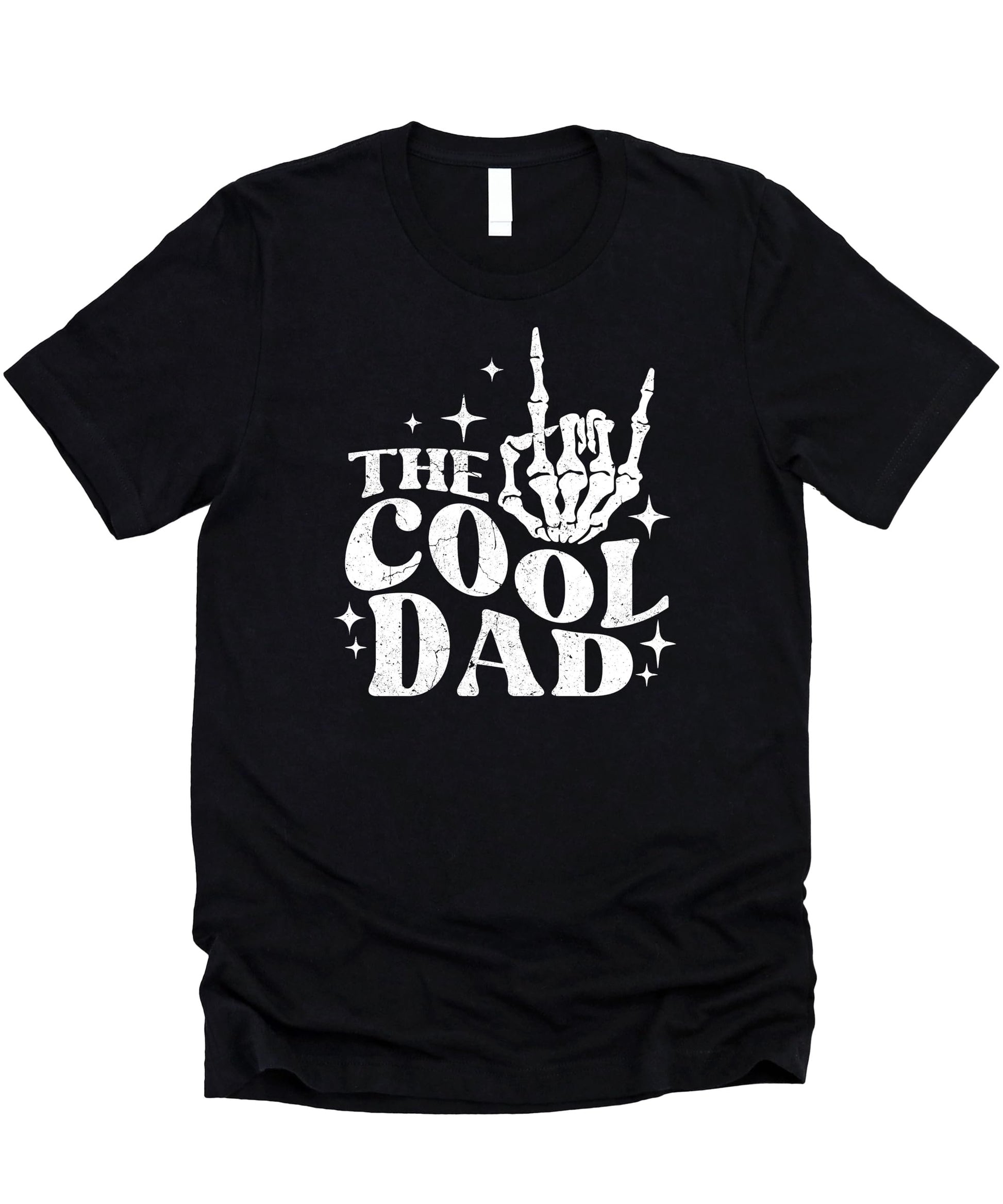 Back or side view of cool dad graphic tee showing fit and fabric on male model