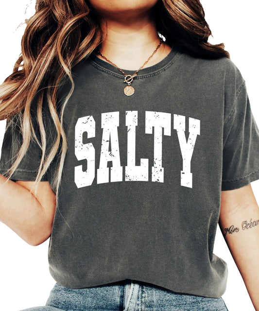 Distressed Salty Shirt for Women & Teens – Cute Summer Beach Graphic Tee