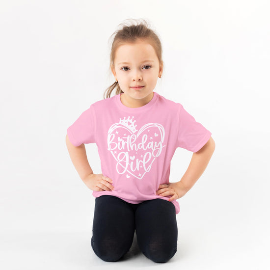 Olive Loves Apple purple birthday princess shirt for toddlers and youth girls