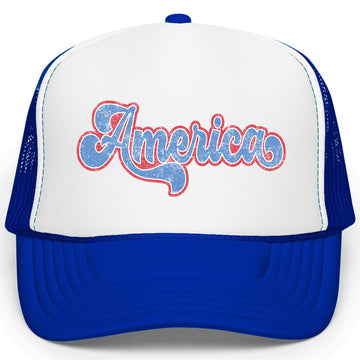 Retro America Trucker Hat for Men, Women & Teens Foam Front Classic 5 Panel Mesh Snap Back