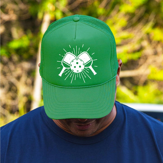 Pickleball Paddles Trendy Pickleball Trucker Hat for Adults Classic 5 Panel Mesh Snapback