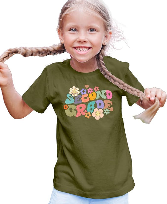 2nd Grade Groovy Daisy First Day of School T-Shirt