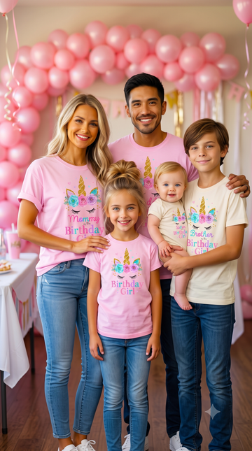 Unicorn Birthday Matching Family Shirts | Girls, Mom, Dad & Sibs